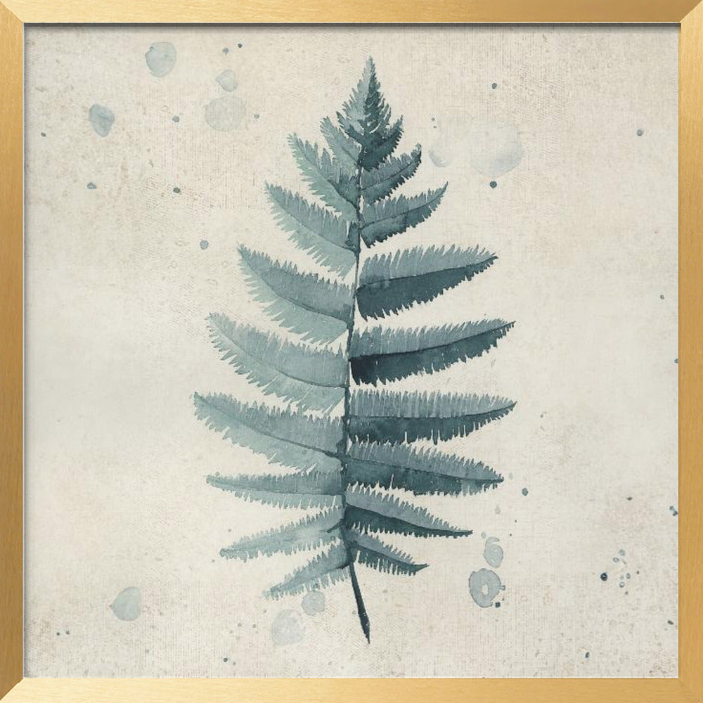 Teal watercolor fern 6 Poster