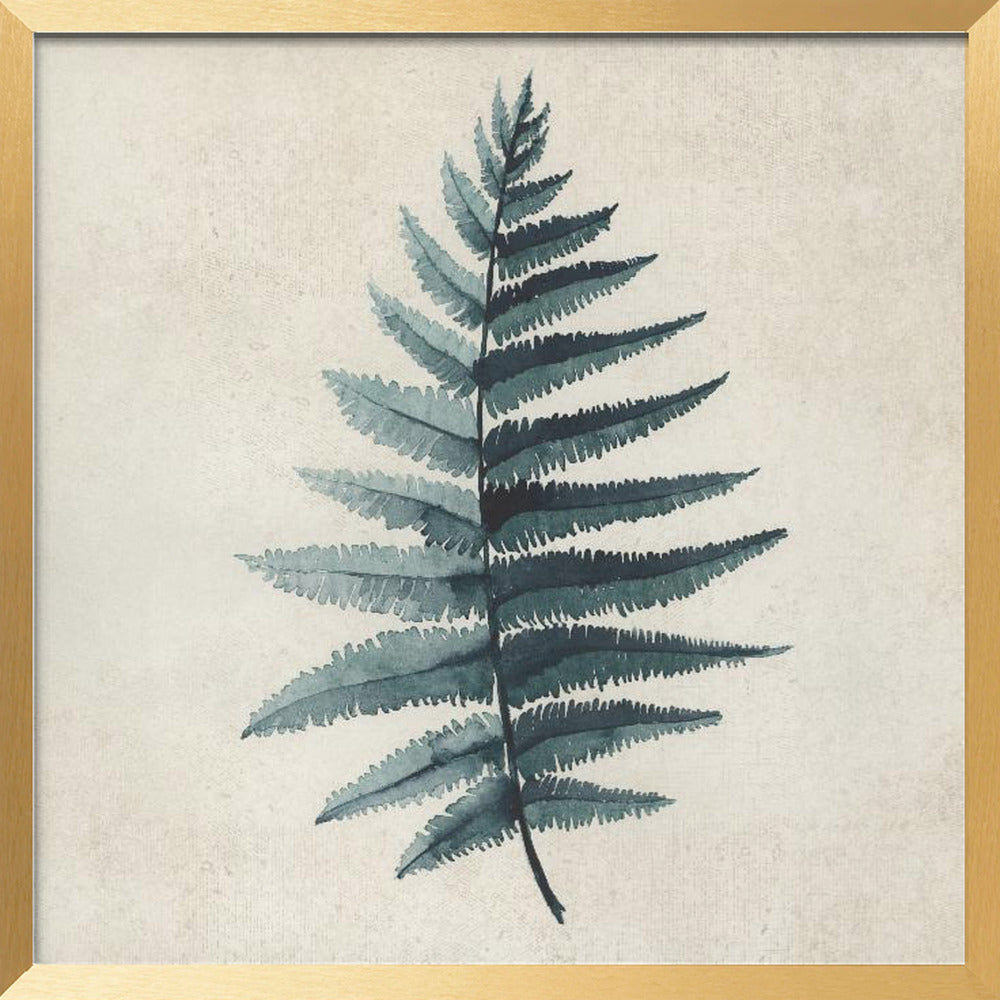 Teal watercolor fern 5 Poster