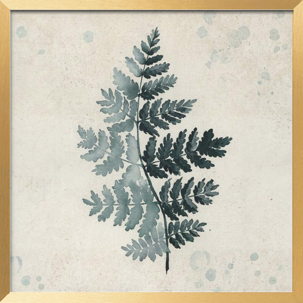 Teal watercolor fern 2 Poster