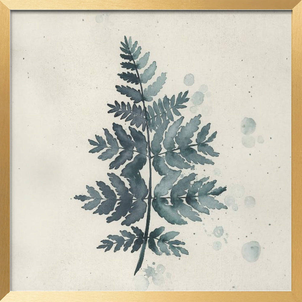 Teal watercolor fern 1 Poster