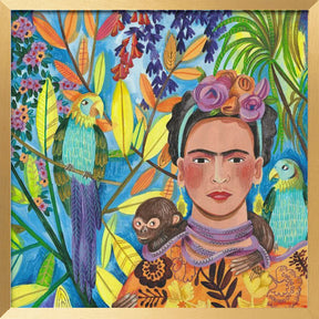 Frida and her parrots Poster