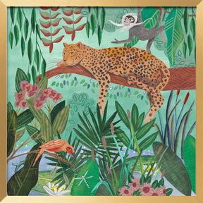 Leopard in the jungle Poster