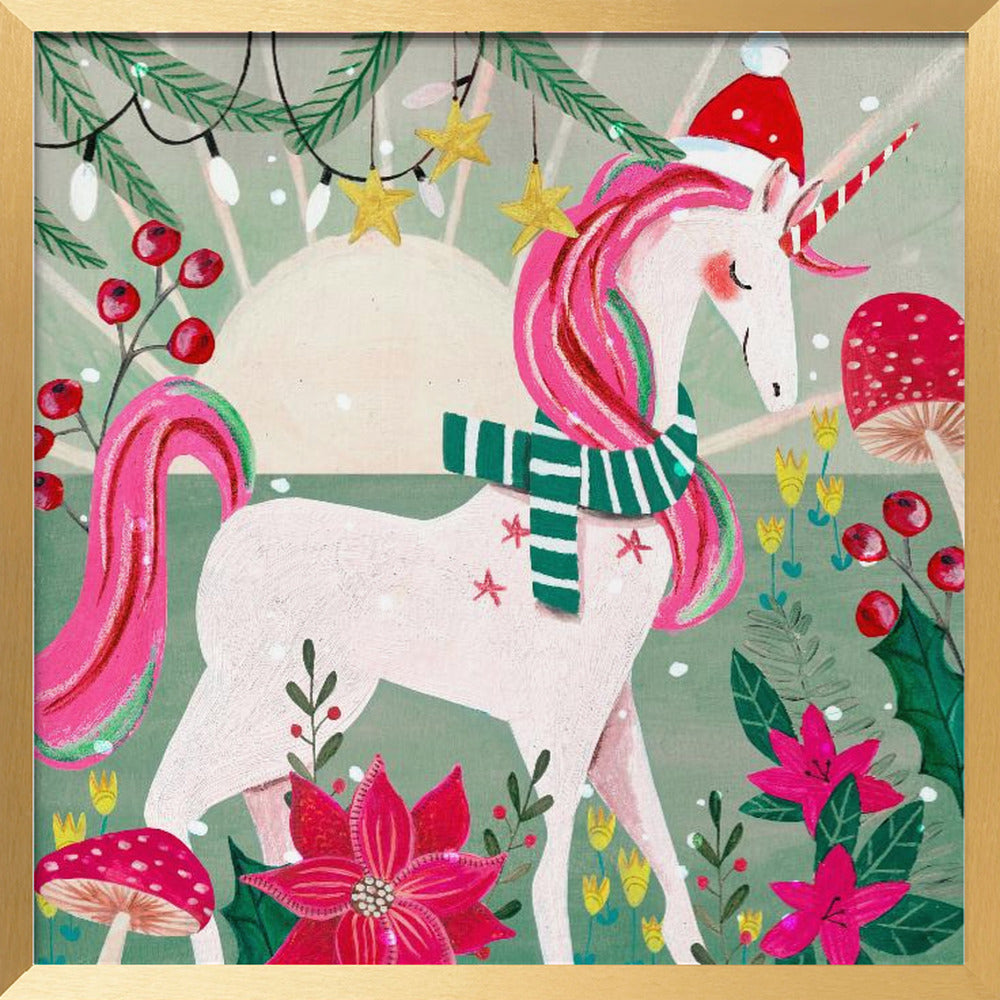 Christmas Unicorn Poster