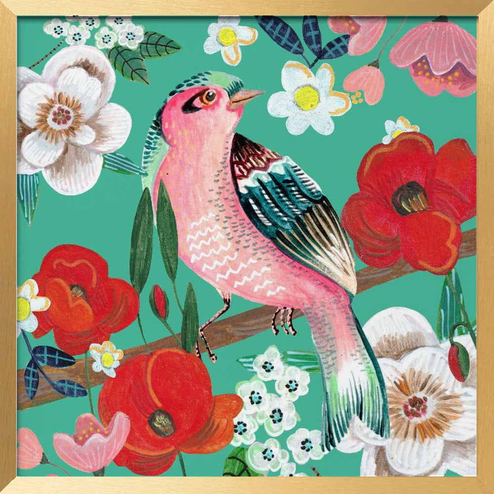 Bird and Flowers Poster