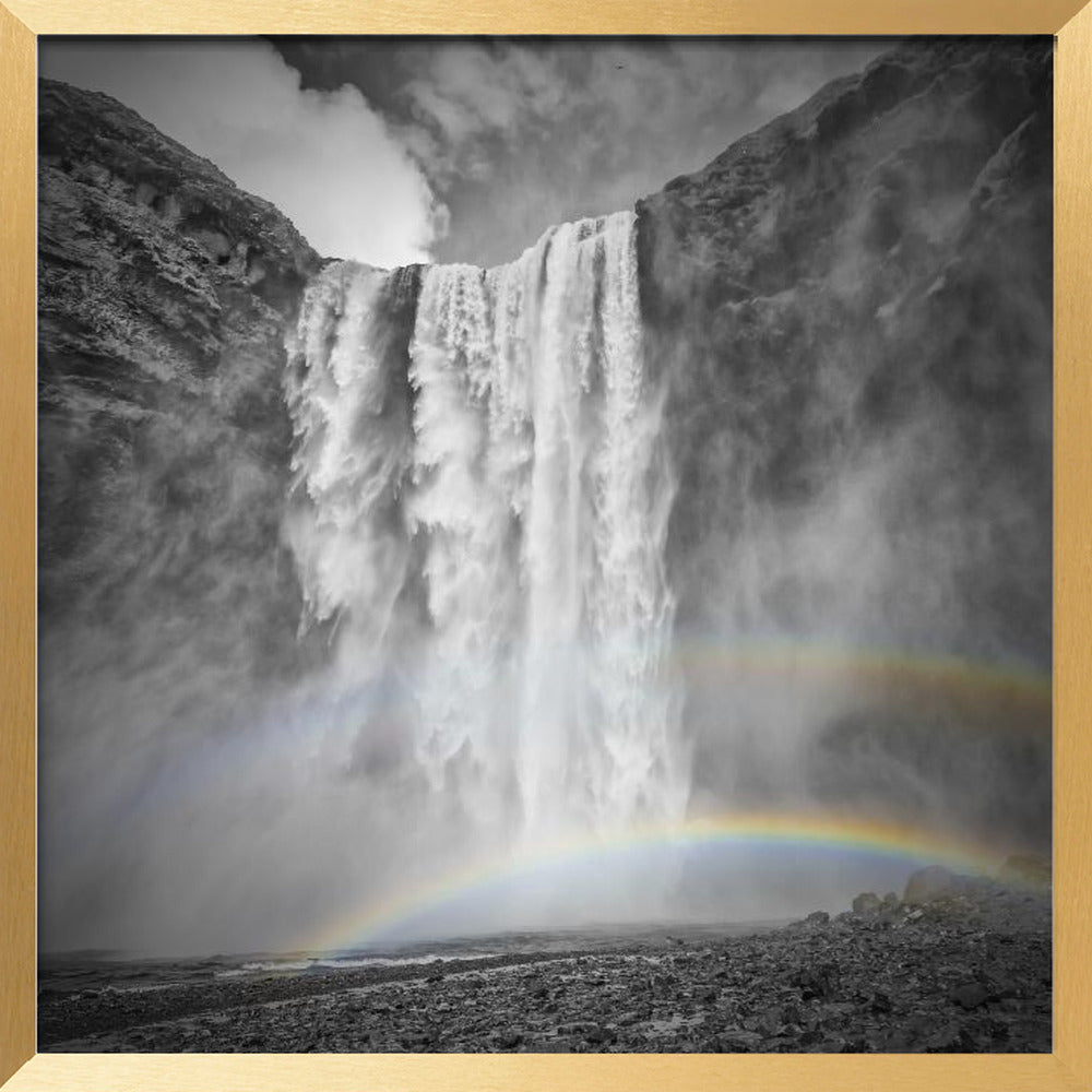 ICELAND Skogafoss double rainbow Poster