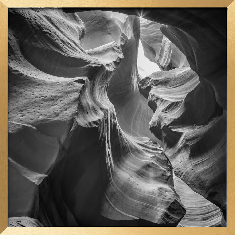 MONOCHROME ANTELOPE CANYON Rock Formation Poster