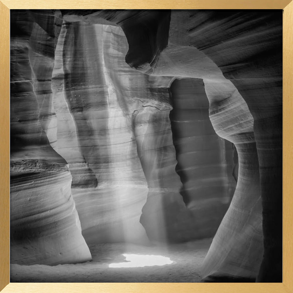 MONOCHROME ANTELOPE CANYON Gorgeous Lightbeam Poster