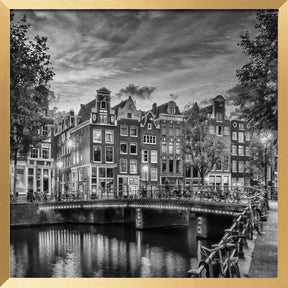 AMSTERDAM Idyllic impression from Singel - Monochrome Poster