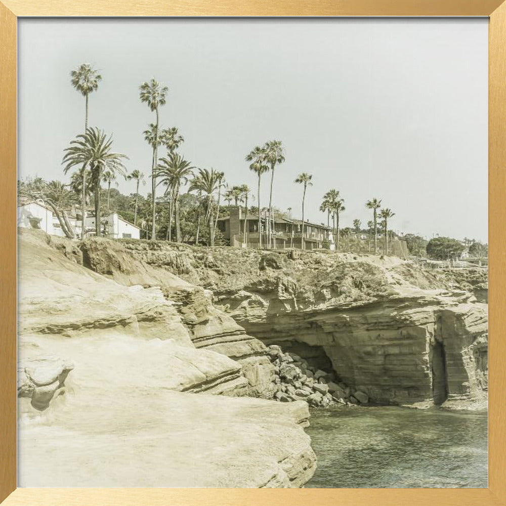 SAN DIEGO Vintage Sunset Cliffs Poster