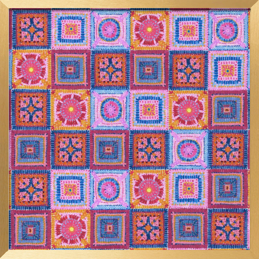 Granny squares blanket Poster