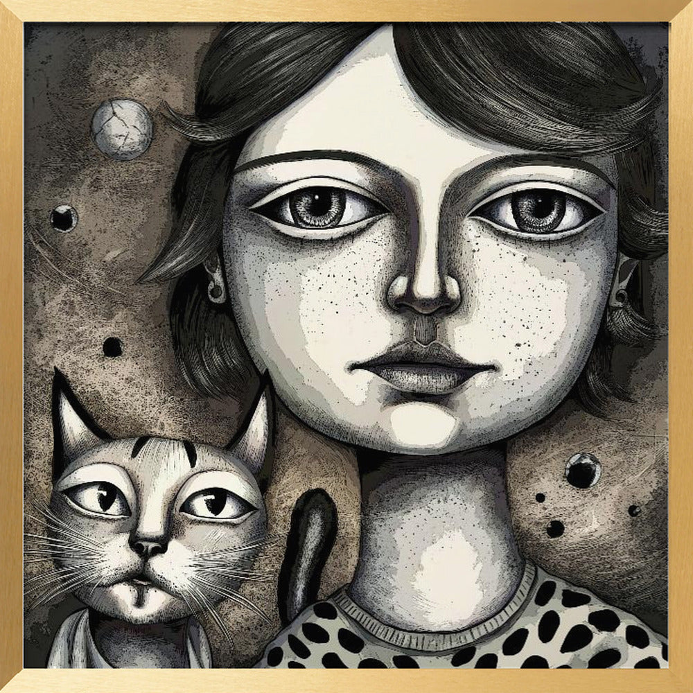 Girl and the Cat Poster