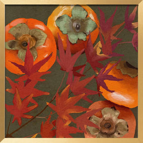 Persimmons and Maple Branch Poster