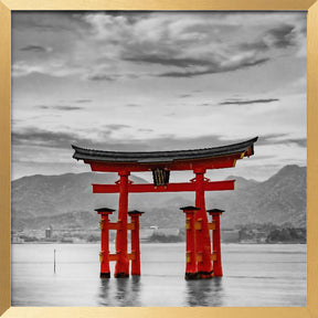 Torii of Itsukushima Shrine on Miyajima - colorkey Poster