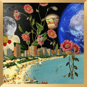 Beach With a View Collage Poster