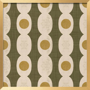 Retro Mod Geo Chain - Muted Olive - Mid Century Modern Poster