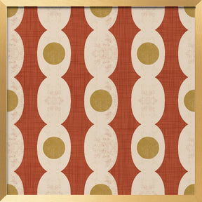 Retro Mod Geo Chain - Rust Red - Mid Century Modern Poster