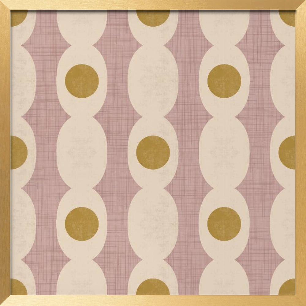 Retro Mod Geo Chain - Mauve - Mid Century Modern Poster