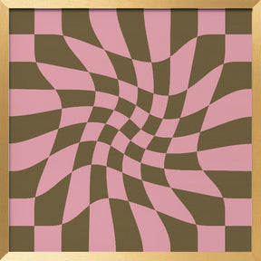 Twirly - Checkerboard - Pink and Brown Poster