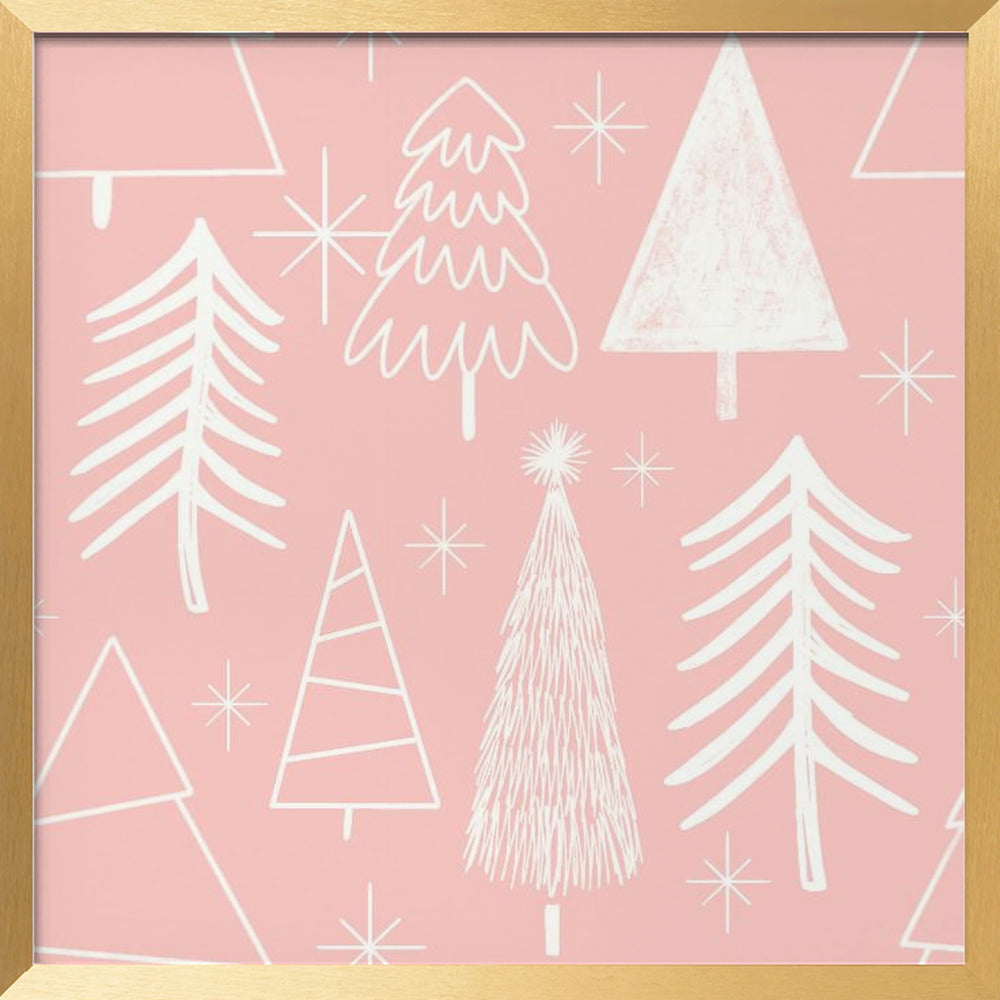 Christmas Tree Evergreen - Tree - Pine Tree Pink Poster