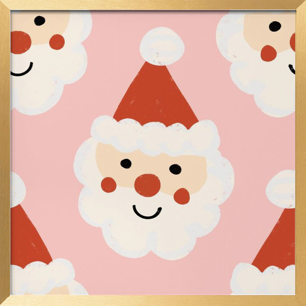 Santa Claus Retro Bold Pink Poster