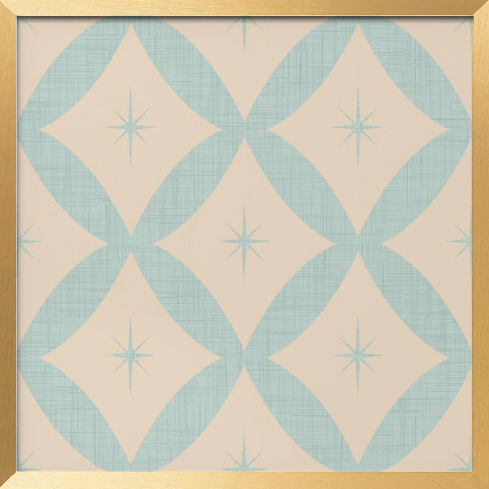 Atomic Star   Mid Century Starburst Baby Blue Poster