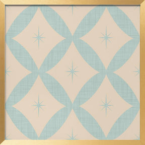 Atomic Star   Mid Century Starburst Baby Blue Poster