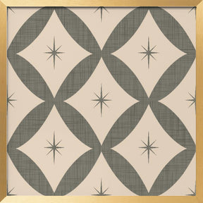 Atomic Star   Mid Century Starburst Taupe Poster