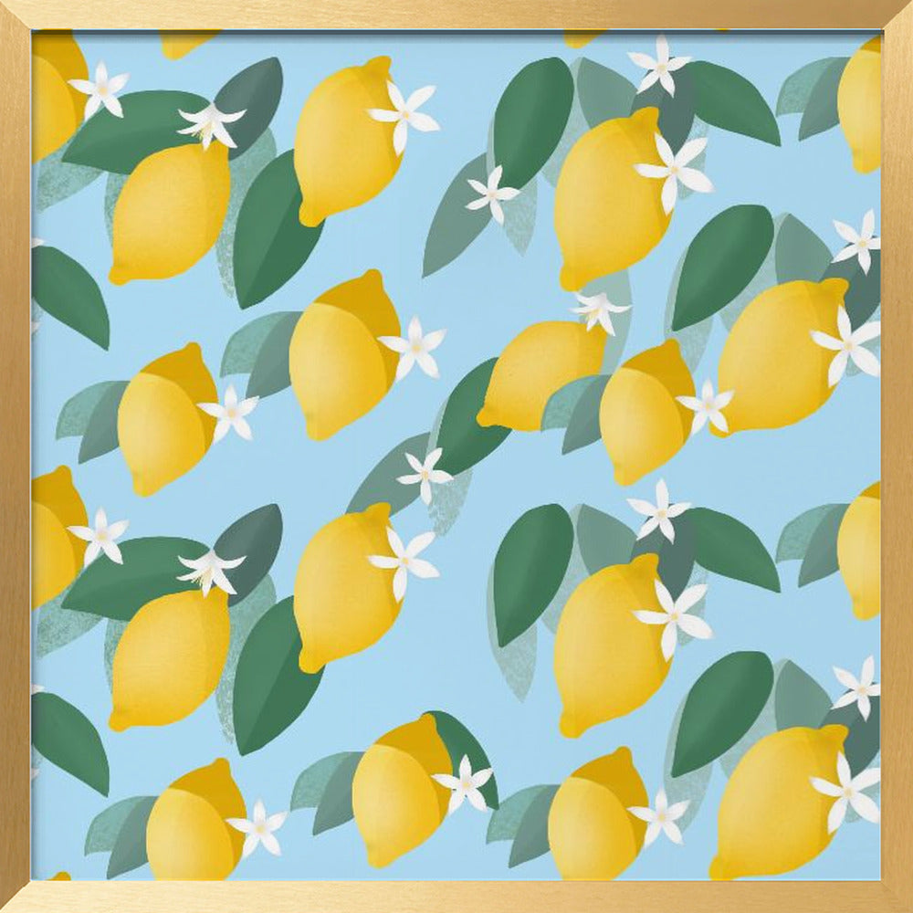 Lemons Pattern Poster