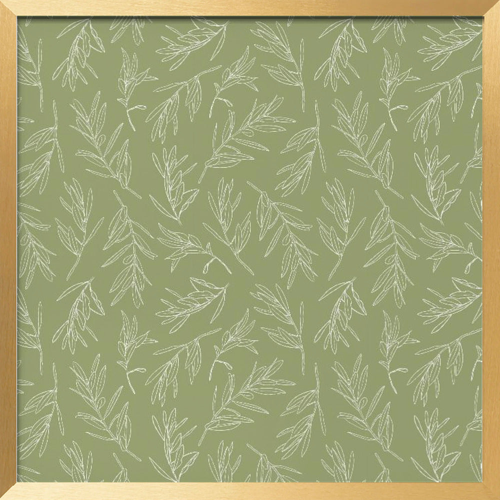 Olive Leaves Pattern Poster