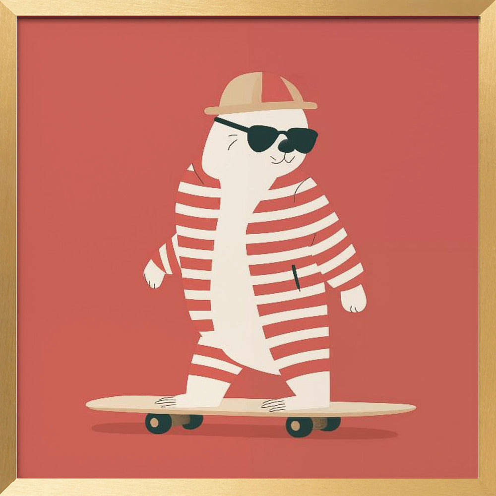 Skateboard Bear Poster