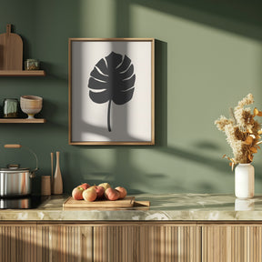 Monstera Leaf Black Poster