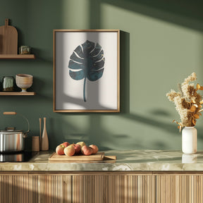 Monstera Marble Green Poster