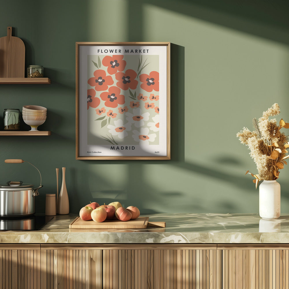 Flower Market Madrid Poster