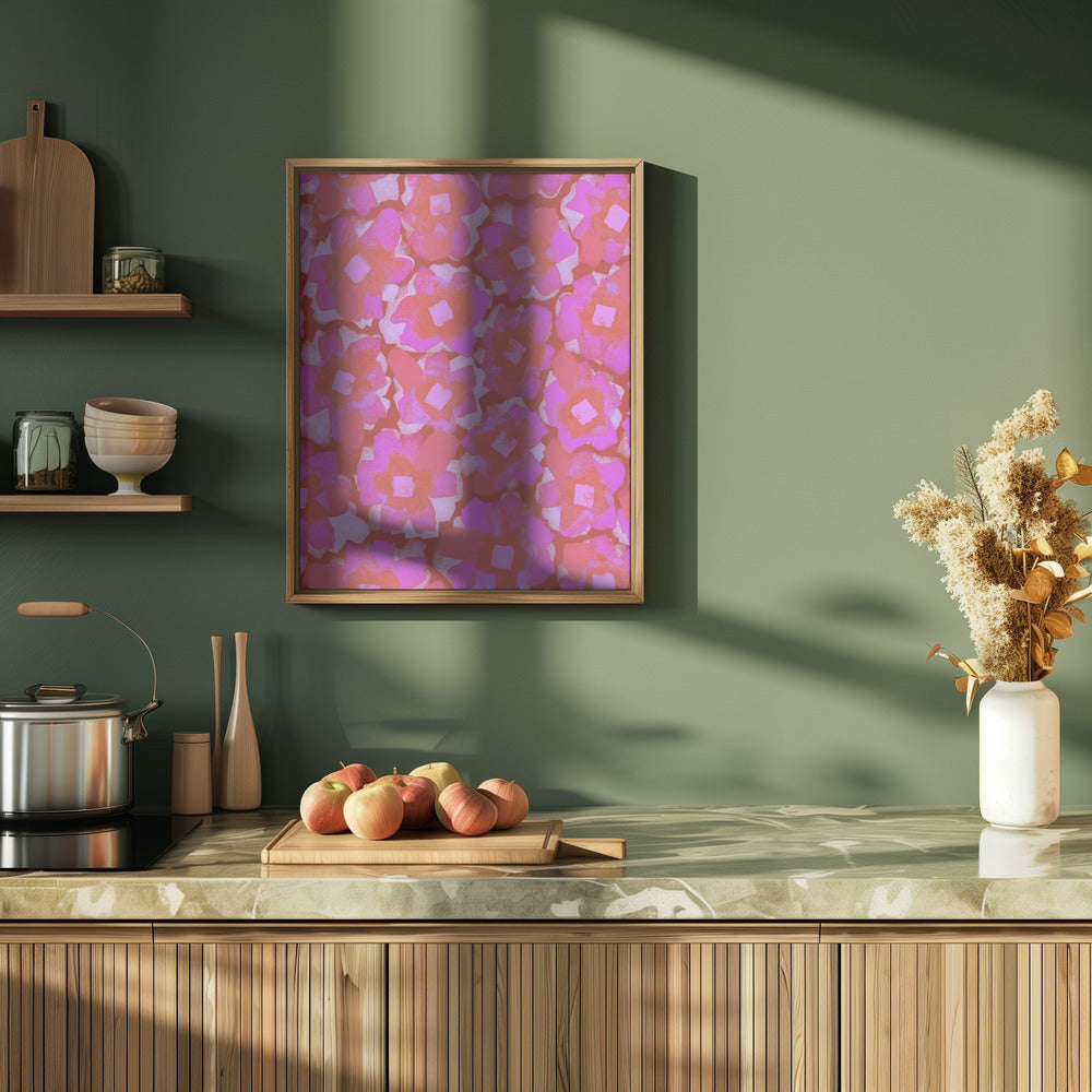 Cute Pink Blossom Pattern Poster