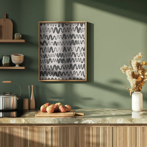 Black Waves Pattern Poster