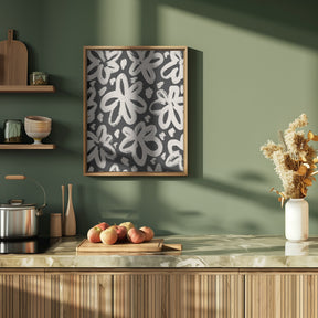 Giant Beige Flower Pattern Poster