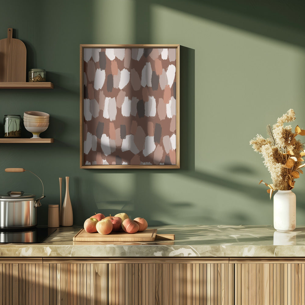 Pastel Earthy Strokes Pattern Poster