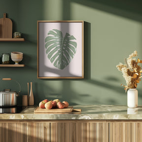 Monstera Leaf Blush Poster