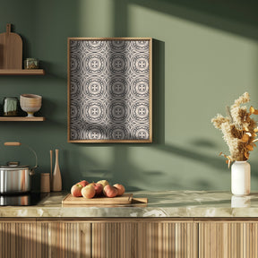 Beige and Black Tile Pattern Poster