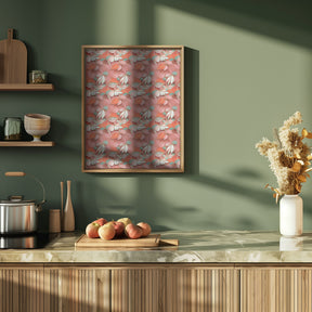 Orange Floral Pattern Poster