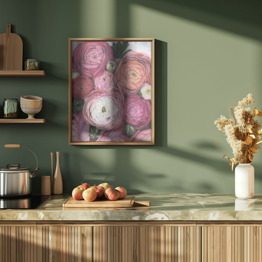 Arleth ranunculus bouquet in warm pink Poster