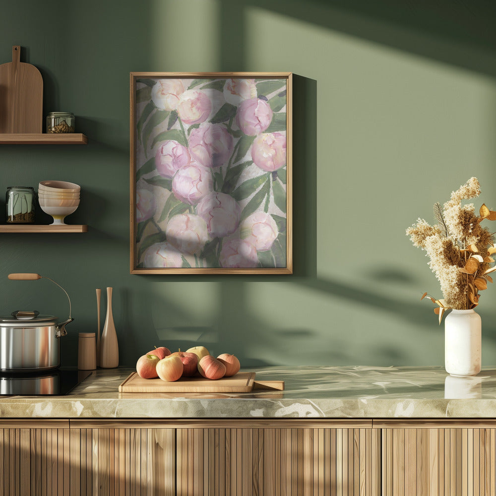 Valenty painterly peonies Poster