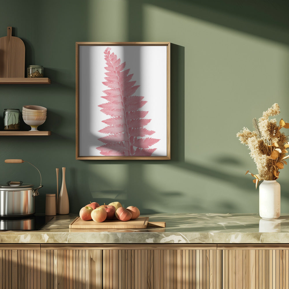 Pink fern leaf Poster