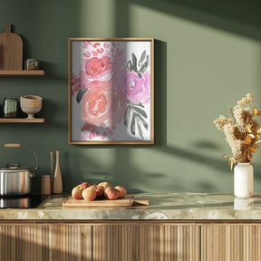 Maeko loose watercolor florals I Poster