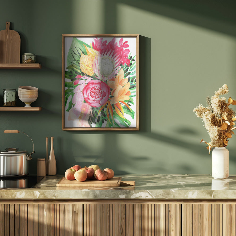 Celia tropical bouquet Poster