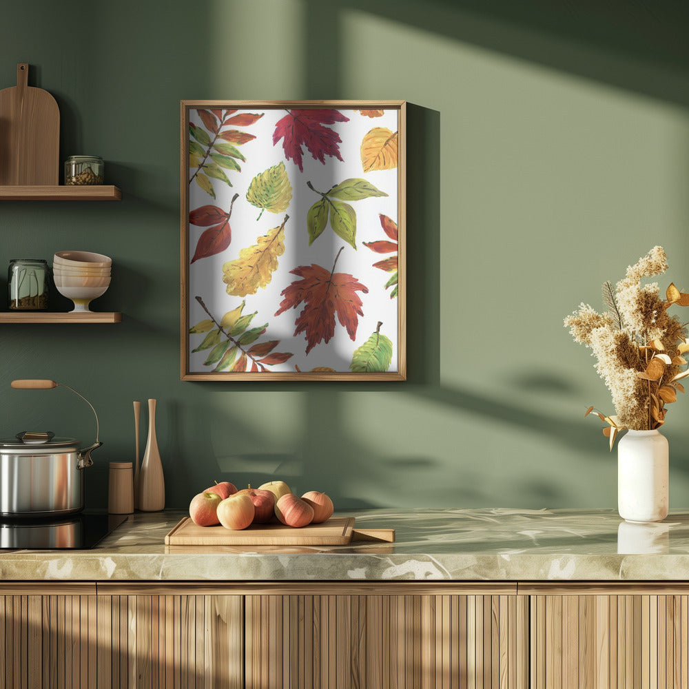 Painterly fall leaves Poster