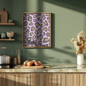 Gold leopard print pink Poster