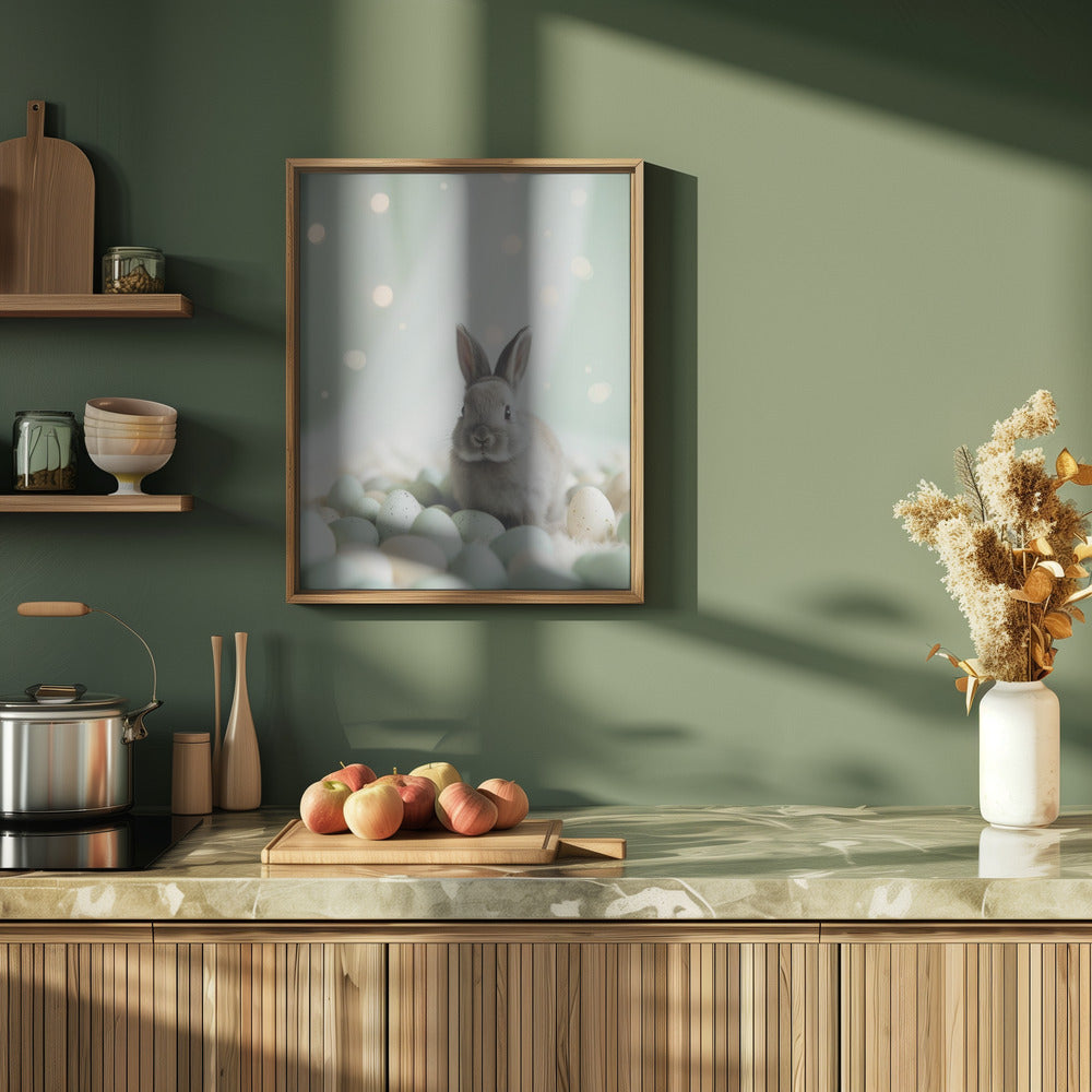 Bunny and Pastel Eggs Poster