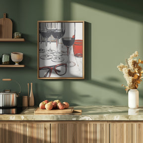 Still Life With Red Glasses Poster