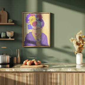 Frida and flowers Poster